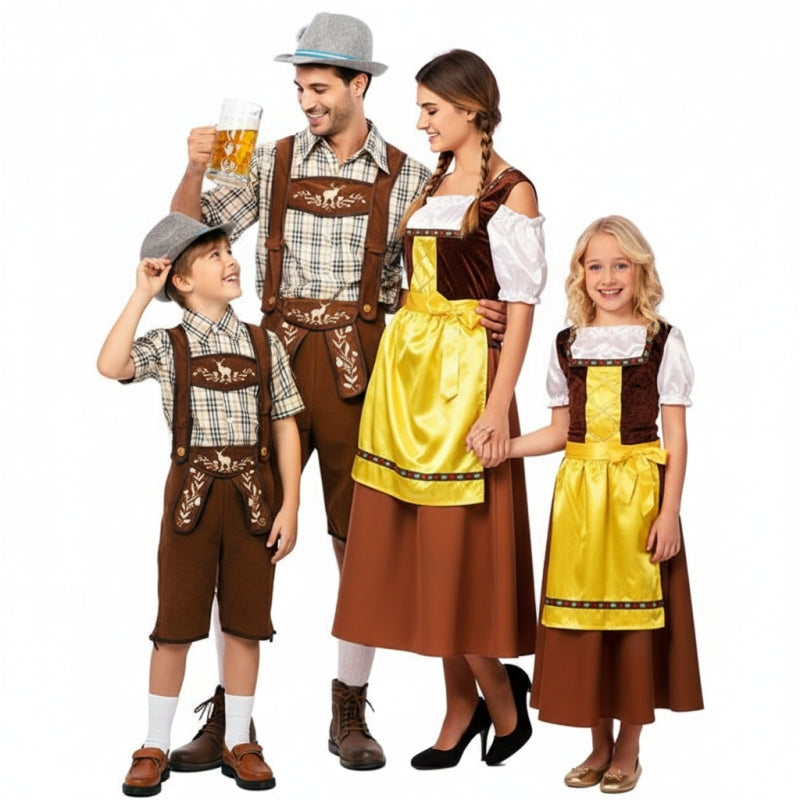 Grupo de Bávaros castanhos do Oktoberfest