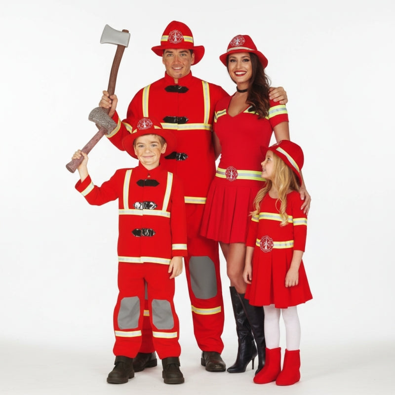 Grupo de Bombeiros vermelhos