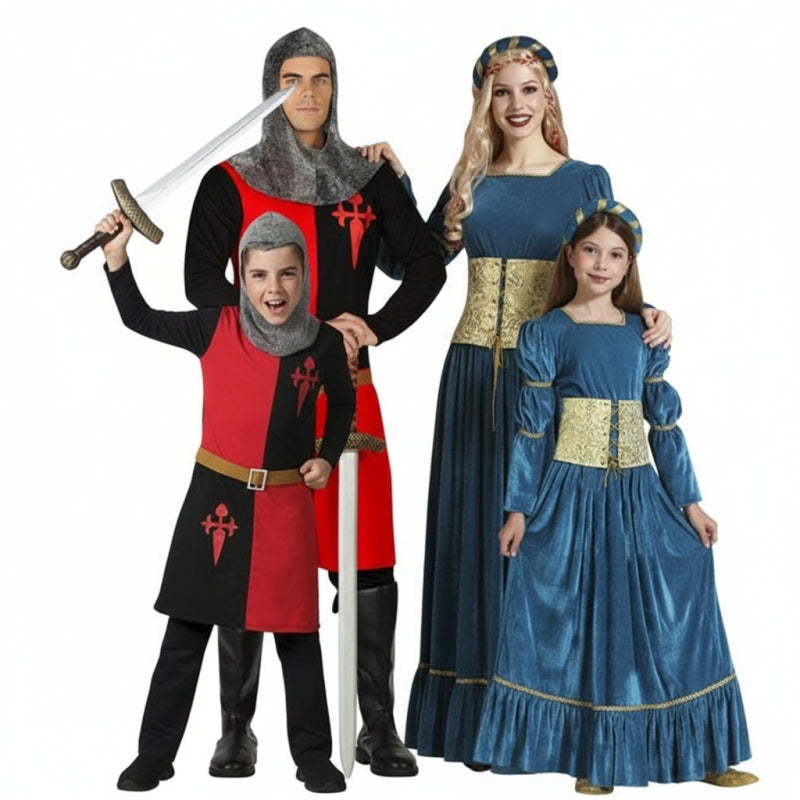 Grupo de Soldados e damas medievais
