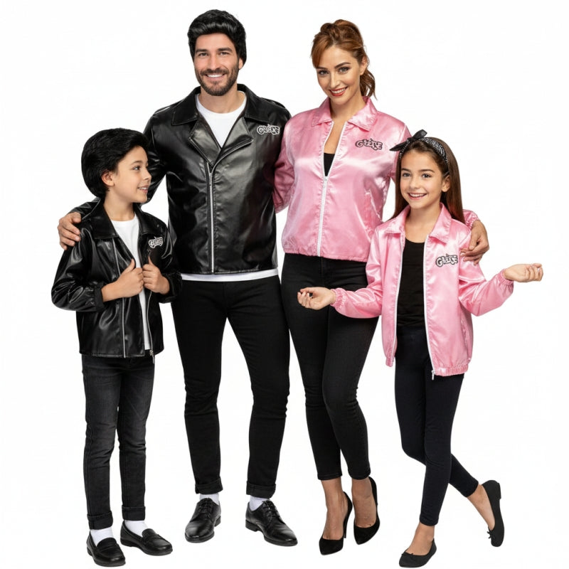 Grupo de T-Birds e Pink Ladies de Grease