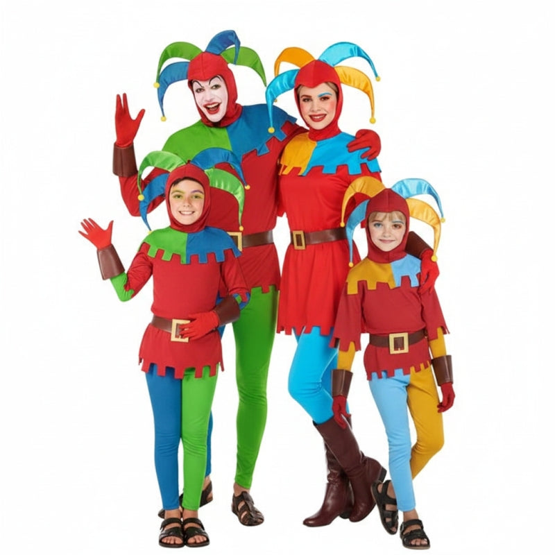 Grupo de Arlequins multicoloridos