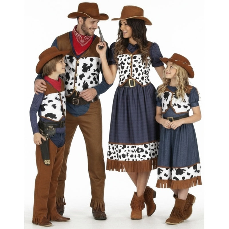 Grupo de Cowboys com estampado de vaca