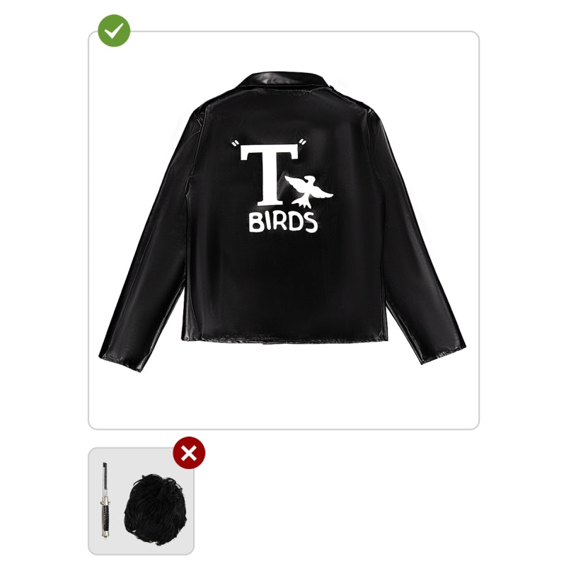 Disfraz de Chaqueta negra T-Birds de Grease para hombre Contenido
