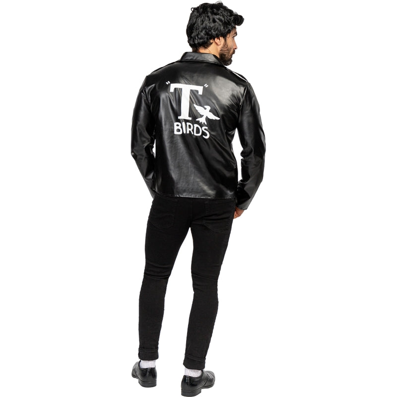 Disfraz de Chaqueta negra T-Birds de Grease para hombre Espalda