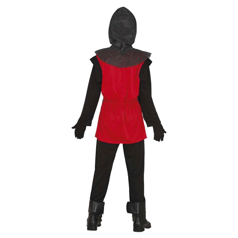 Disfraz de Caballero Medieval Rojo para niño Espalda