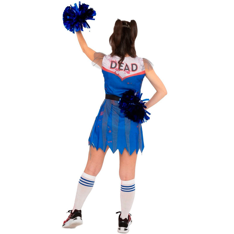 Disfraz de Animadora universitaria sangrienta para mujer espalda