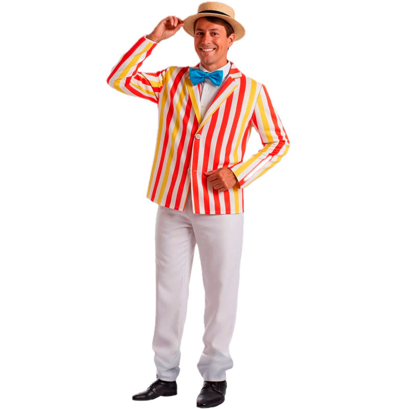 Disfraz de Bert Poppins a rayas para hombre