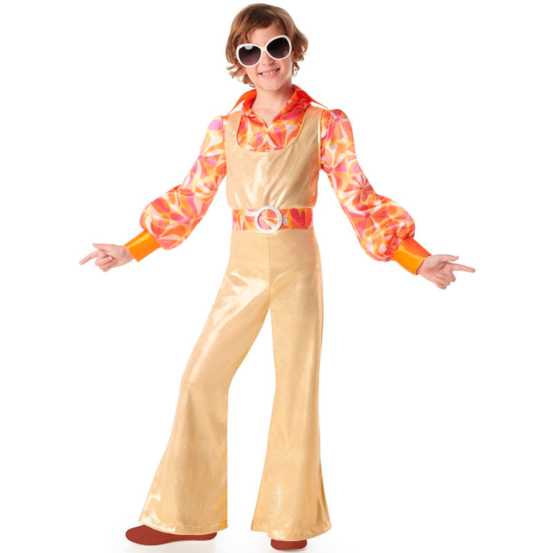 Disfraz de Disco dorado años 70 para niño