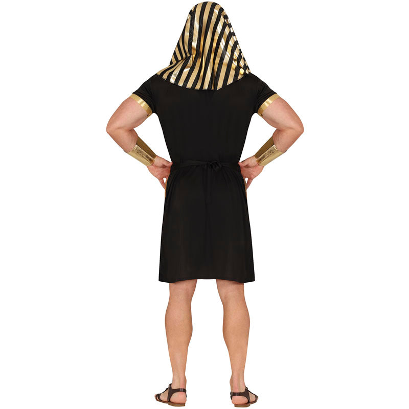Disfraz de Egipcio negro y dorado para hombre Espalda