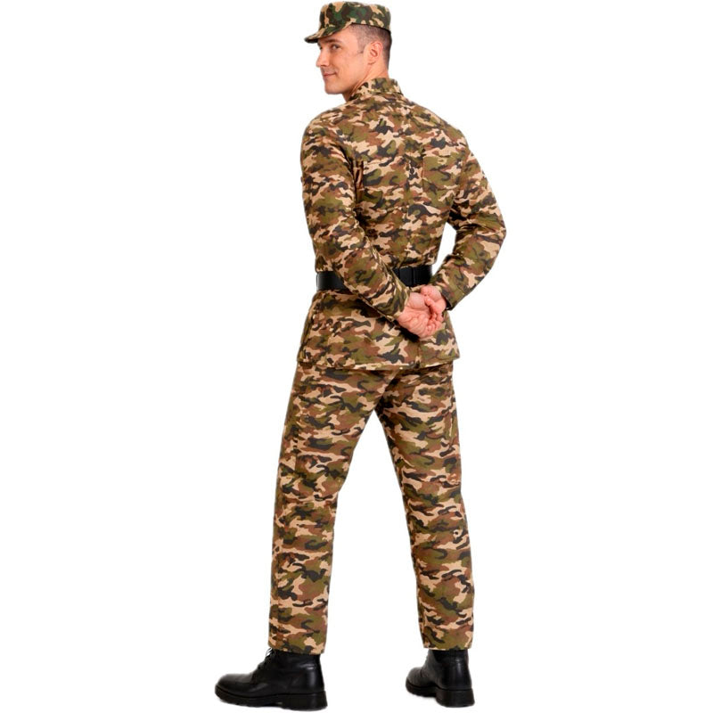 Disfraz de Militar Camuflaje para hombre espalda