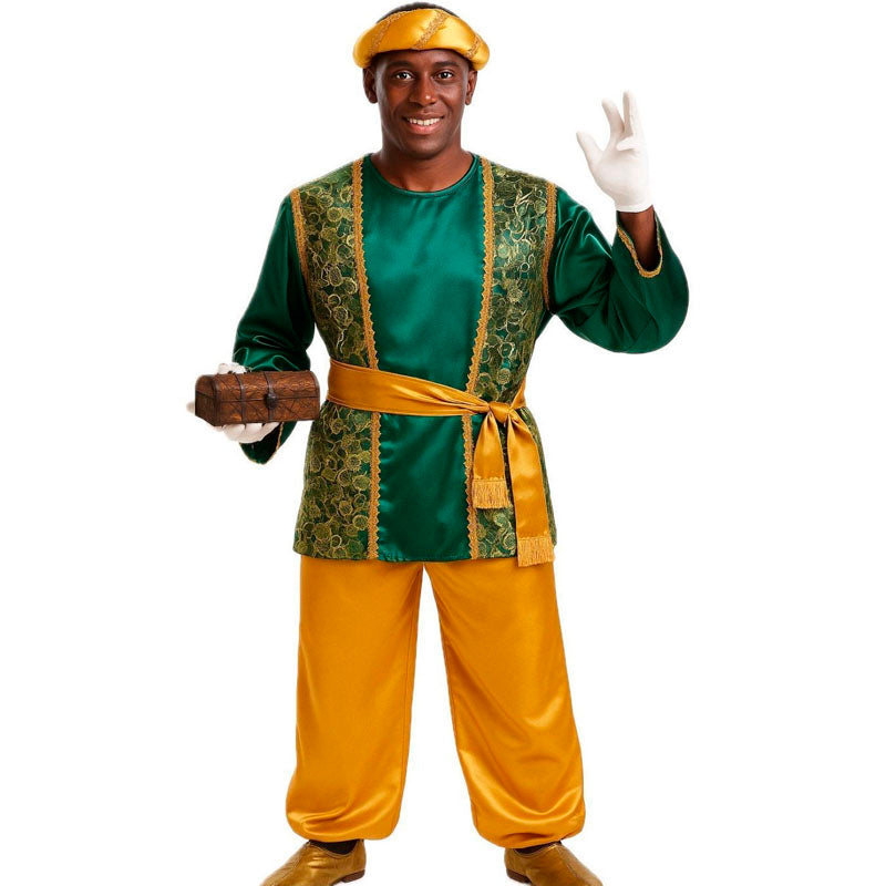 Disfraz de Paje Verde Rey Baltasar para hombre