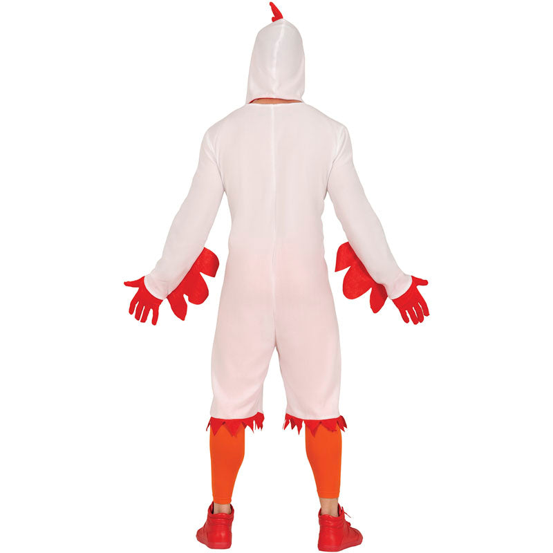Disfraz de Pollito blanco para hombre Espalda