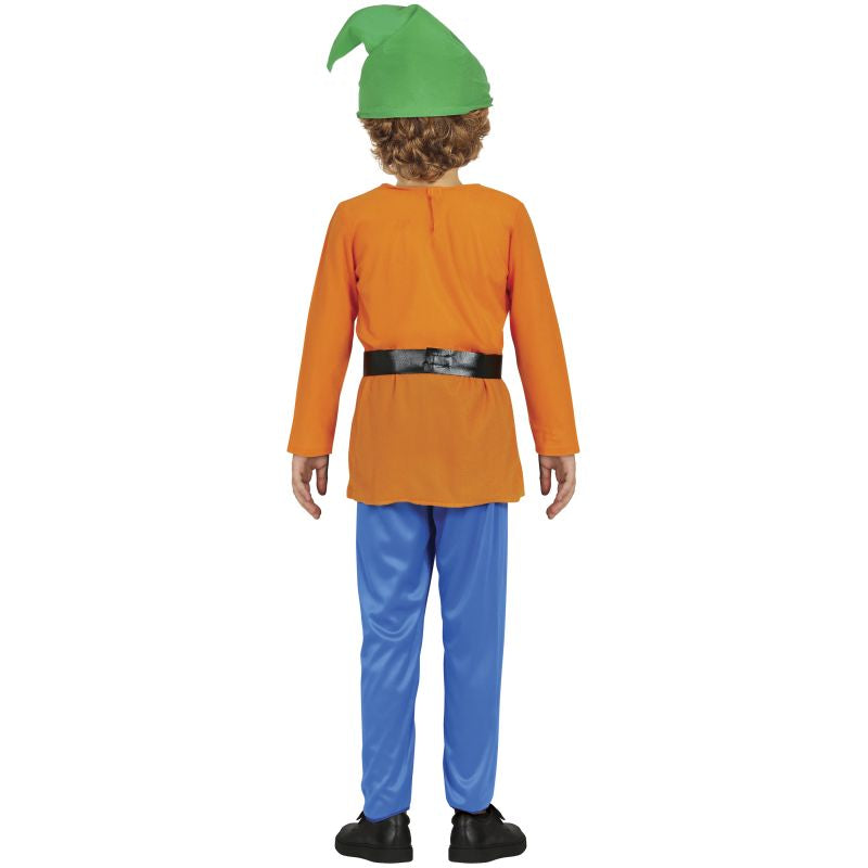 Disfraz de Enanito Naranja para niño Espalda
