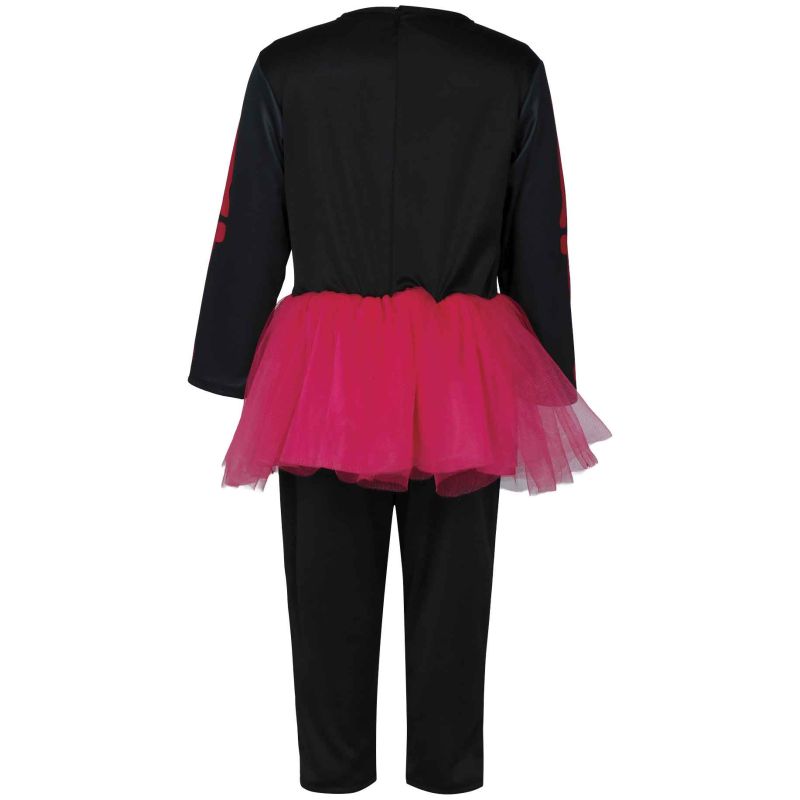 Disfraz de Esqueleto con tutú rosa para bebé Espalda