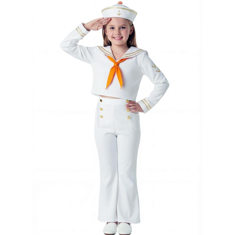 Disfraz de Marinero blanco y dorado Infantil