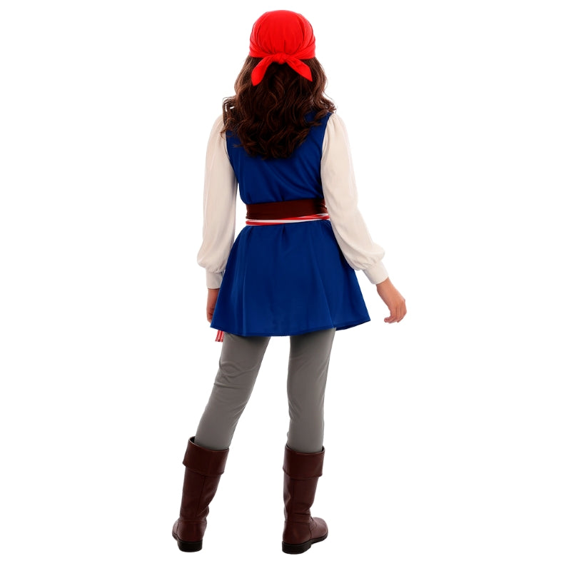 Disfraz de Pirata Jackeline para niña Espalda