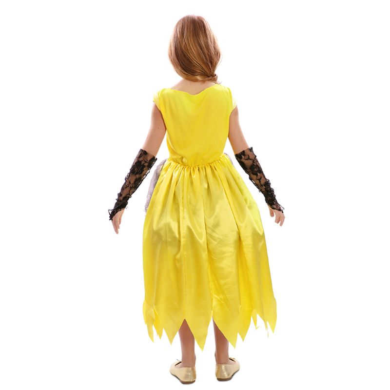 Disfraz de Princesa Amarilla Zombie para niña Espalda