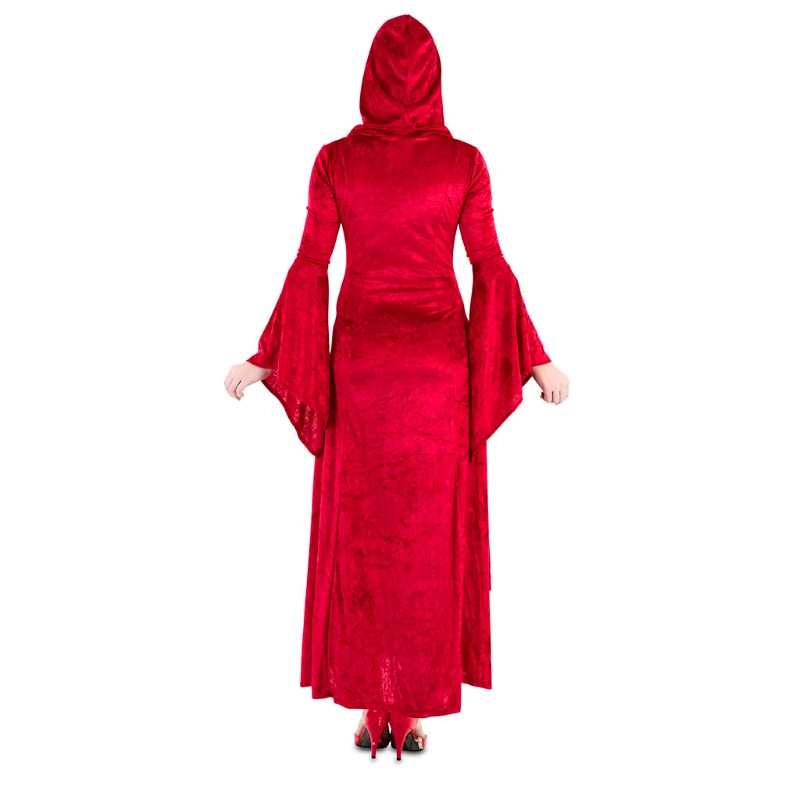 Disfraz de Reina Roja Medieval para mujer Espalda