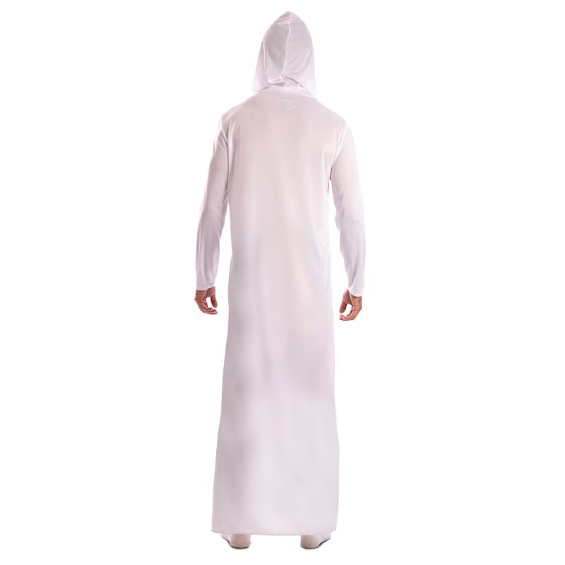 Disfraz Túnica Blanca con Capucha adulto unisex Espalda