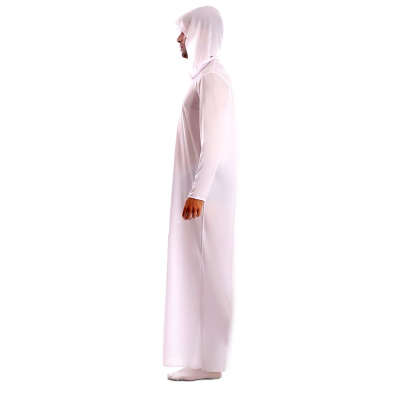 Disfraz Túnica Blanca con Capucha adulto unisex Perfil