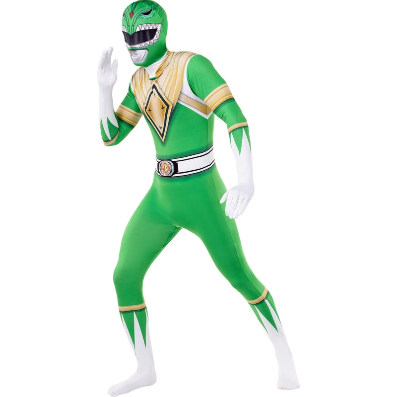 Disfraz de Power Ranger Verde segunda piel adulto unisex Perfil Bis