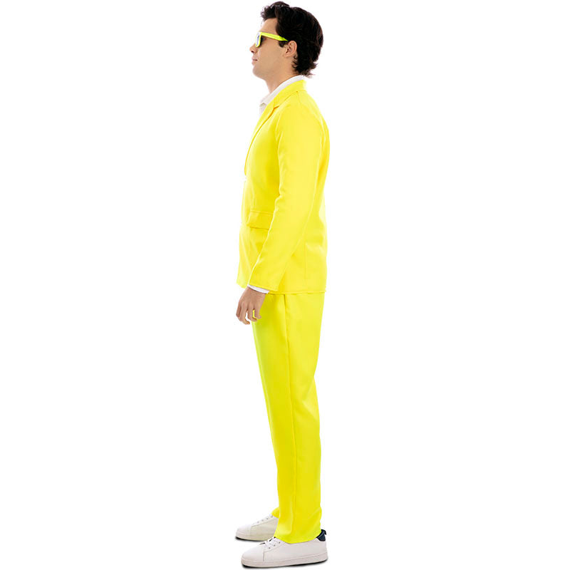 Disfraz de Traje divertido amarillo neón adulto unisex Perfil