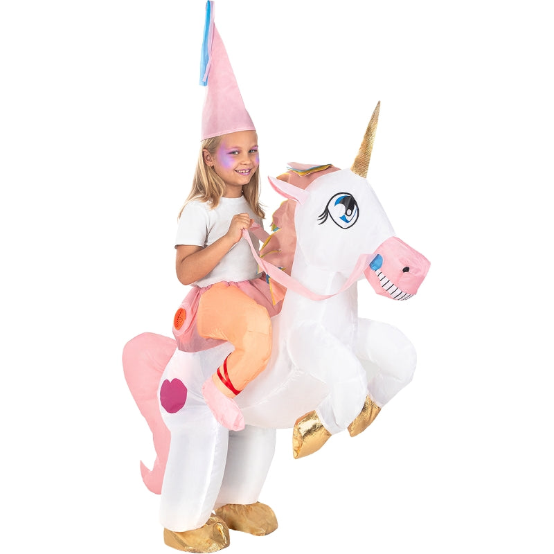 Disfraz de Unicornio Fantasía a hombros hinchable infantil Perfil