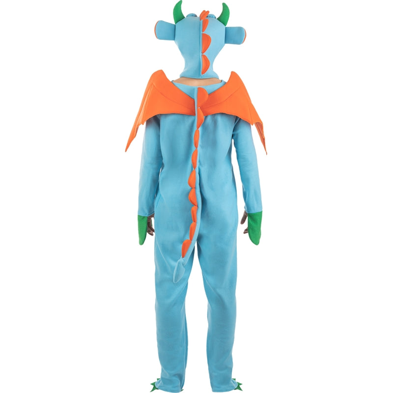 Disfraz de Dragón Azul para hombre Espalda