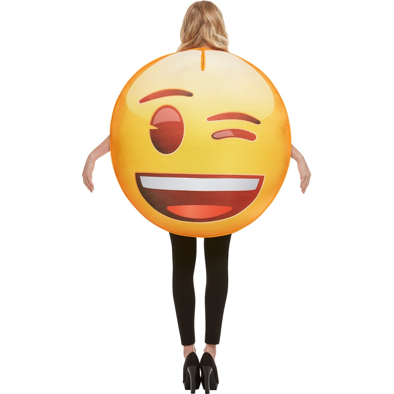 Disfraz de Emoji Guiño Sonriente adulto unisex Espalda