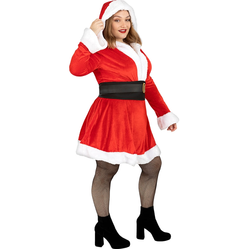 Disfraz de Mamá Noel con capucha para mujer Bis