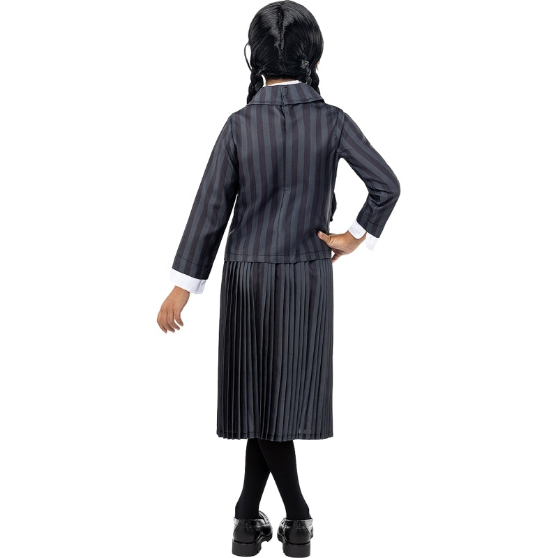 Disfraz de Miércoles Addams uniforme Wednesday para niña Espalda