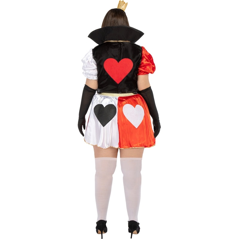 Disfraz de Reina de Corazones Corto para mujer Espalda Talla Grande