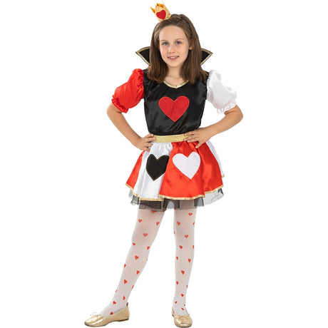 Disfraz de Reina de Corazones corta para niña Bis