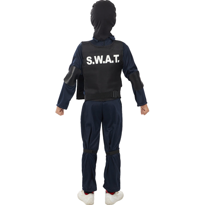 Disfraz de Policía de élite SWAT para niño Espalda