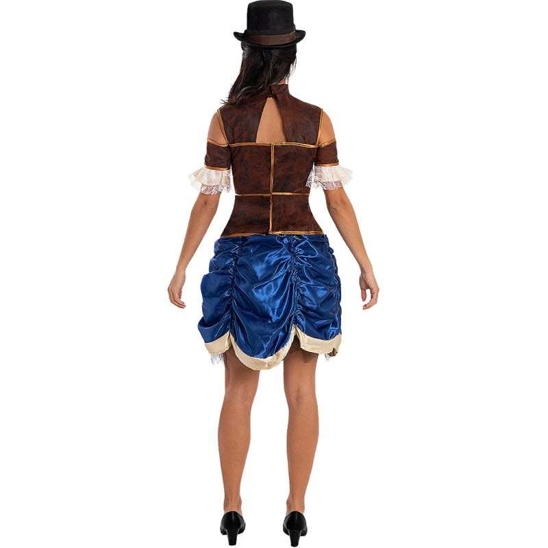 Disfraz de Steampunk Corto para mujer Espalda