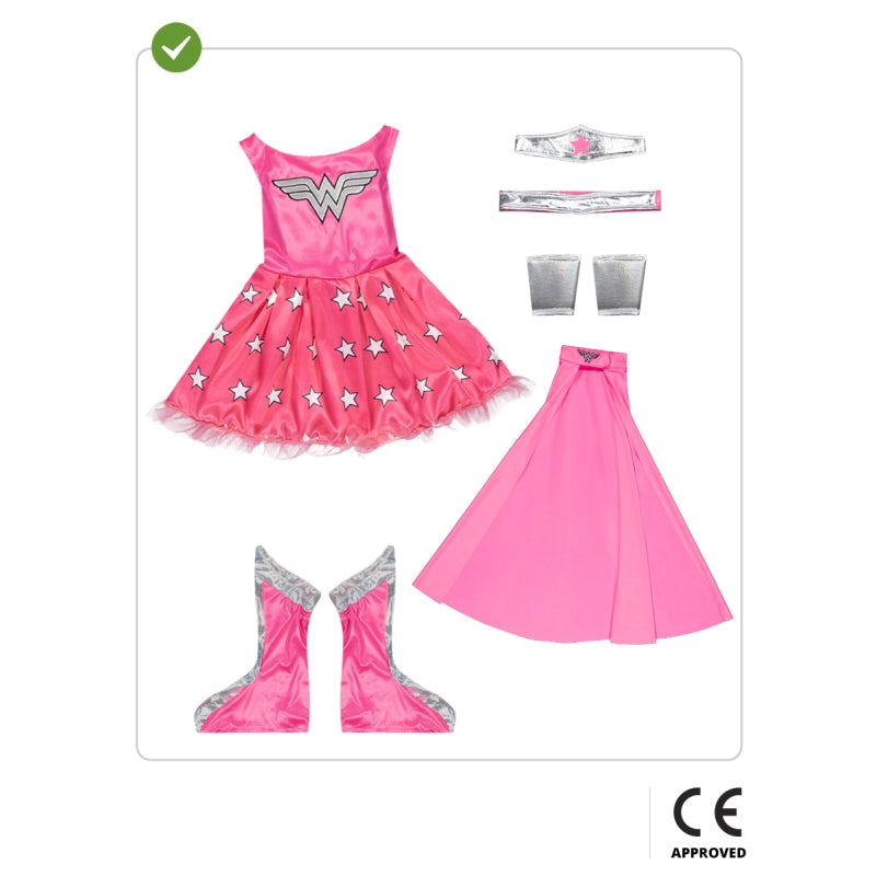 Disfraz de Wonder Woman rosa para niña Contenido