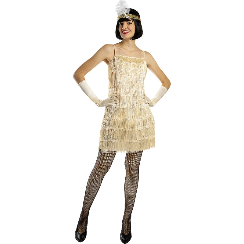 Disfraz de Charlestón Años 20 Dorado para mujer