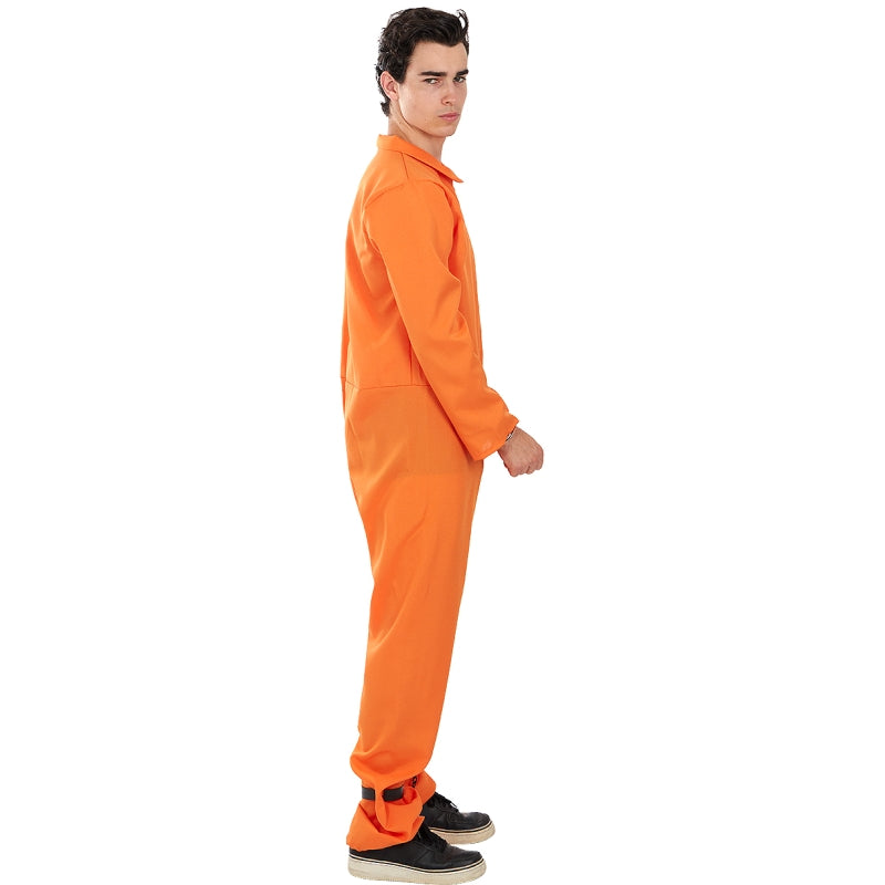 Disfraz de Convicto Naranja para hombre Perfil