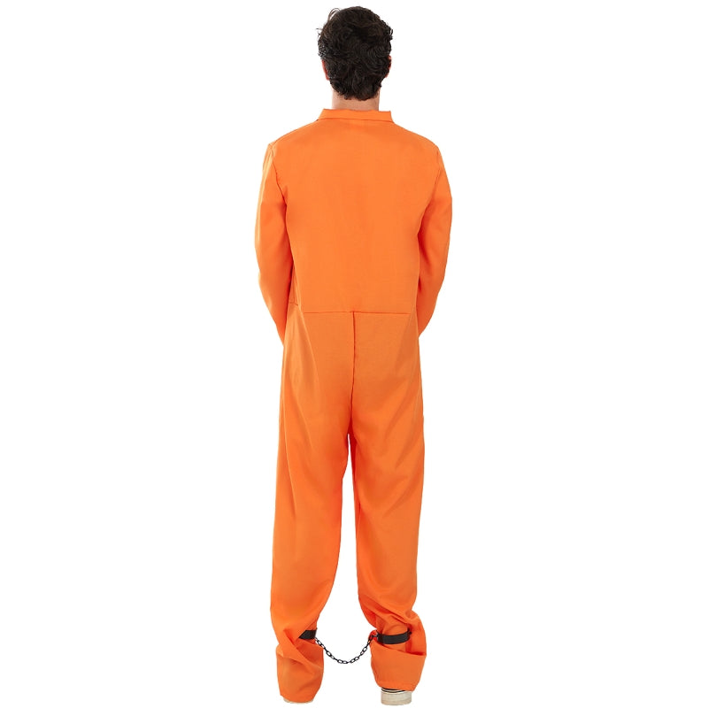 Disfraz de Convicto Naranja para hombre Espalda