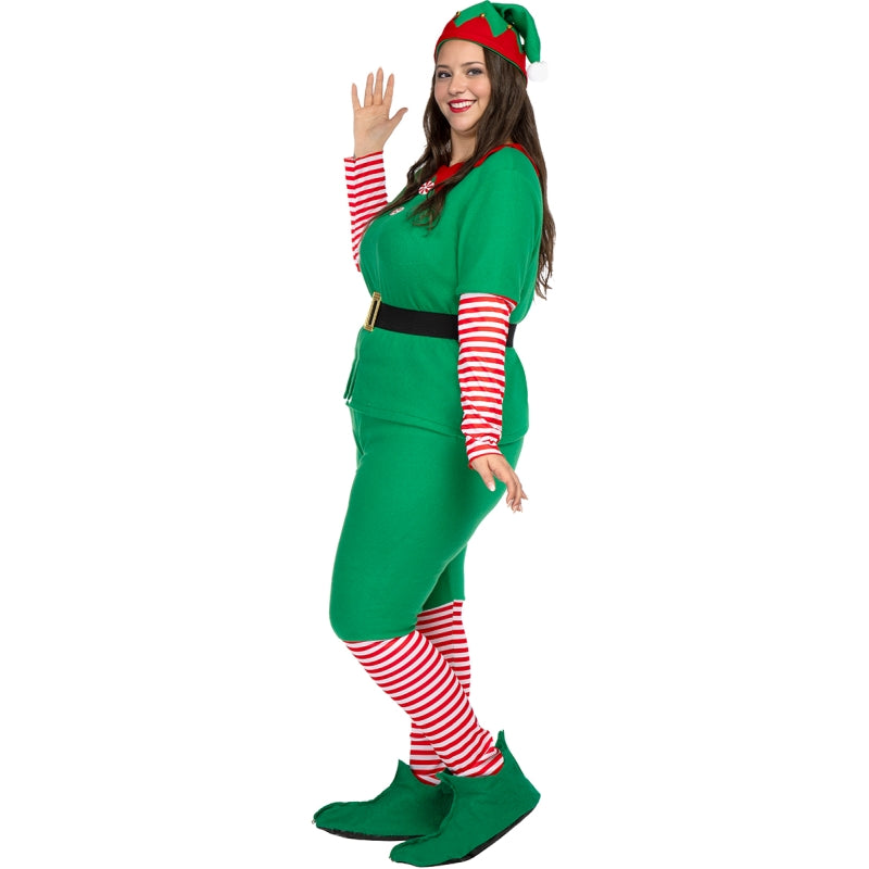 Disfraz de Elfa Navideña para mujer Perfil Bis