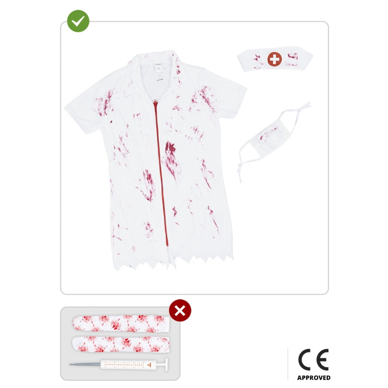 Disfraz de Enfermera Zombie Ensangrentada para mujer Contenido