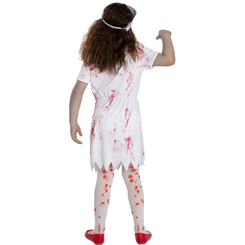 Disfraz de Doctora Zombie Sangrienta para niña Espalda