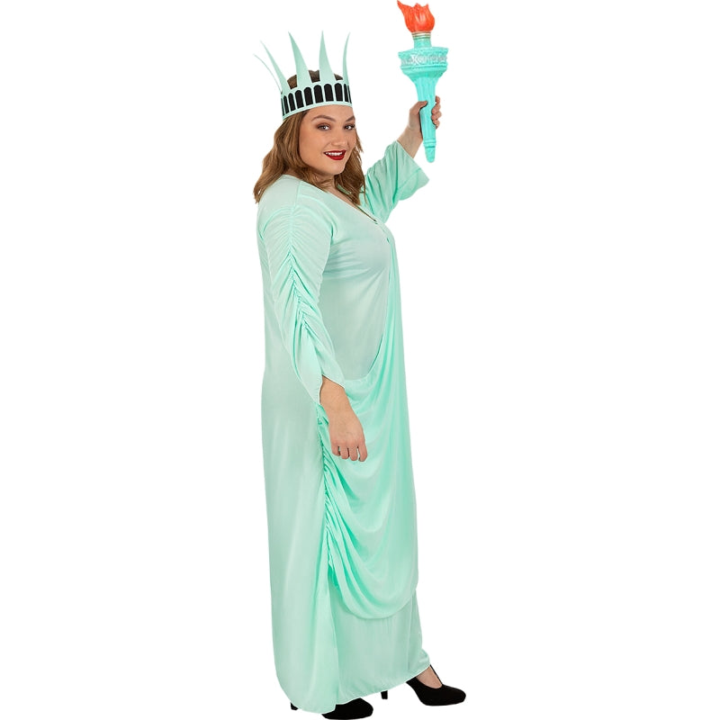 Disfraz de Estatua de la libertad América para mujer Perfil Talla Grande