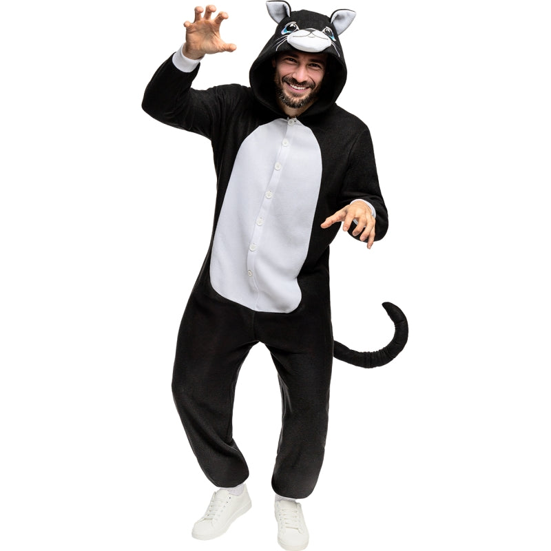 Disfraz de Gato Negro Kigurumi adulto unisex