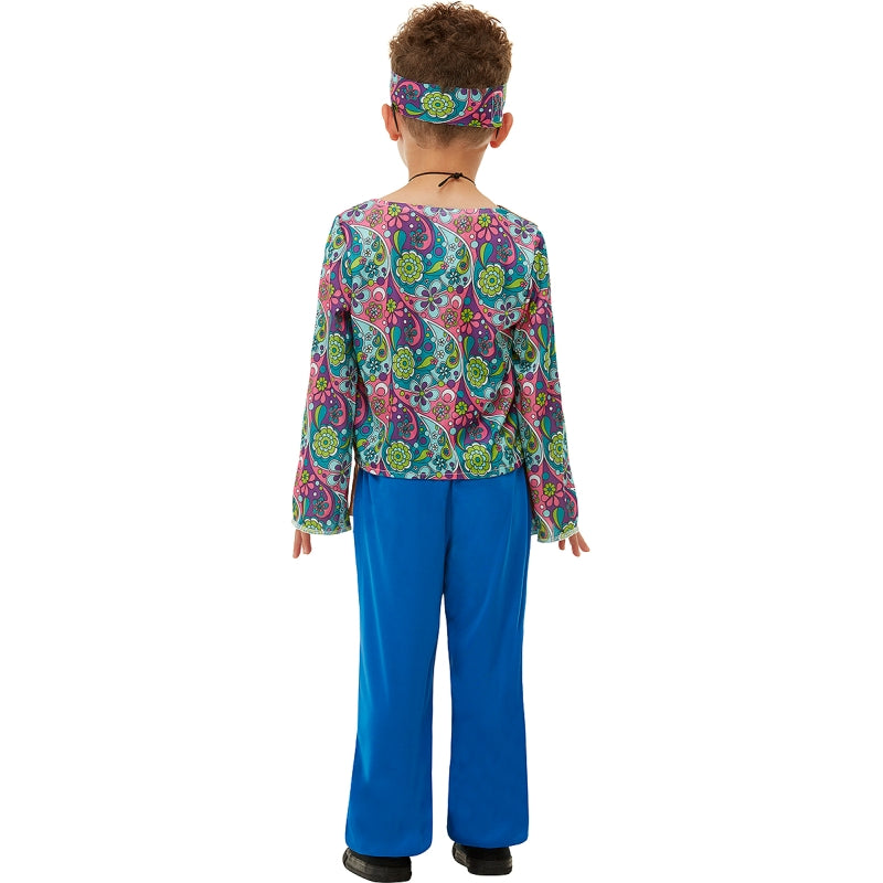 Disfraz de Hippie Estampado para niño Espalda