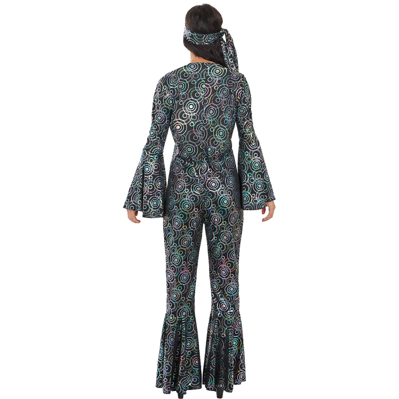 Disfraz de Diva Disco Años 70 para mujer Espalda