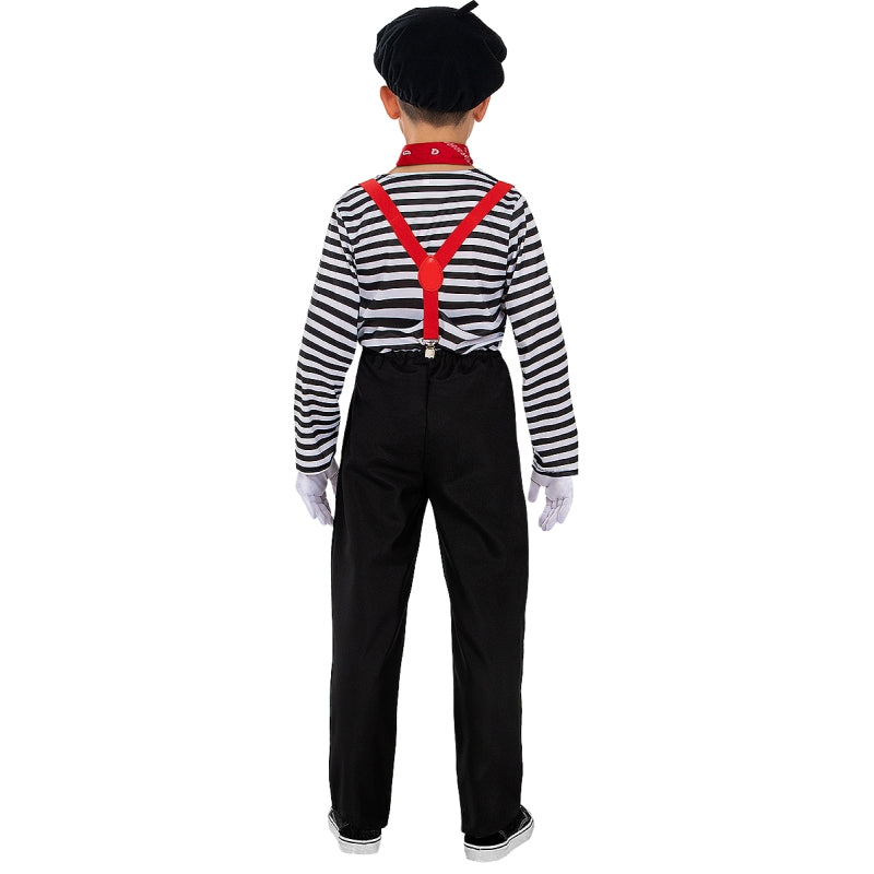 Disfraz de Mimo para niño Espalda