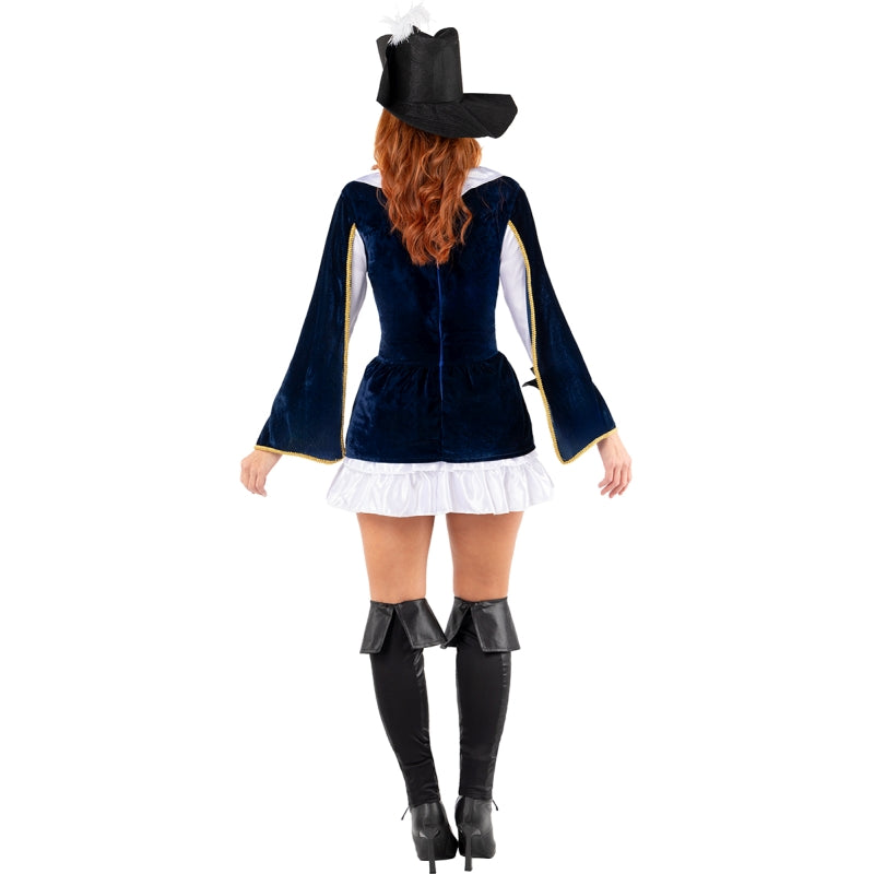 Disfraz de Mosquetera de la Orden para mujer Espalda