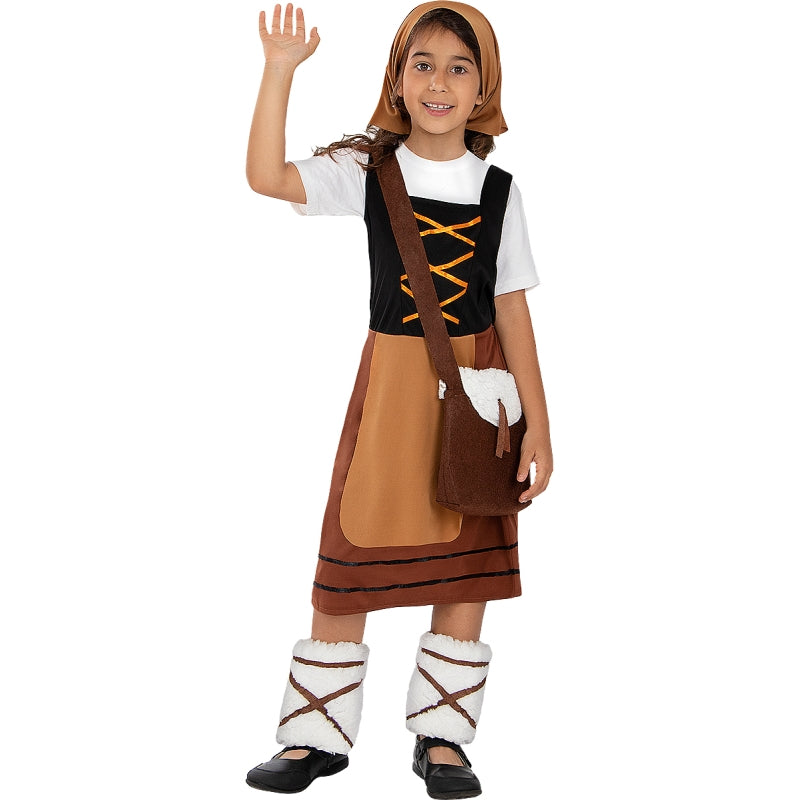 Disfraz de Pastorcita Marrón para niña Bis