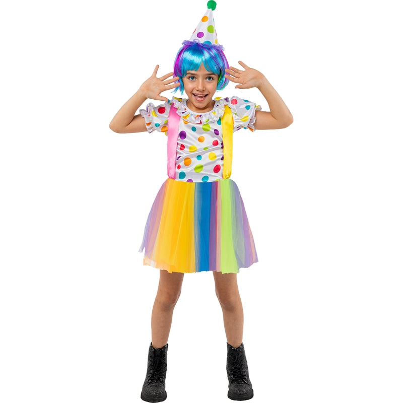 Disfraz de Payasa Tul Multicolor para niña